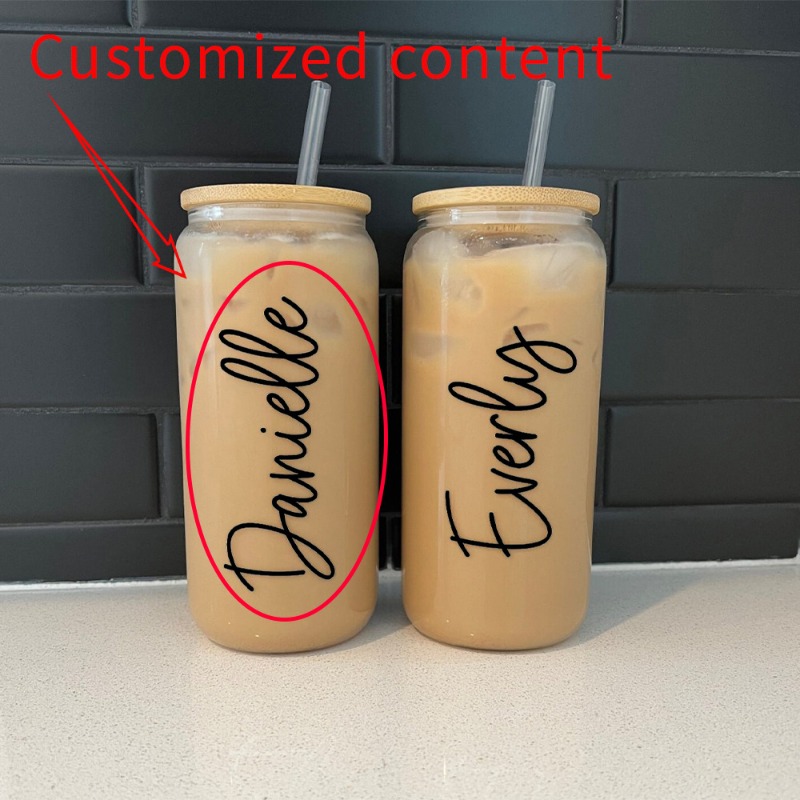 Reusable Straw - Taza de cristal personalizada con su