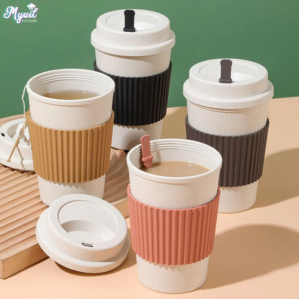 Tazas de café con tapas de 450 - Reusable Straw reseña y precio