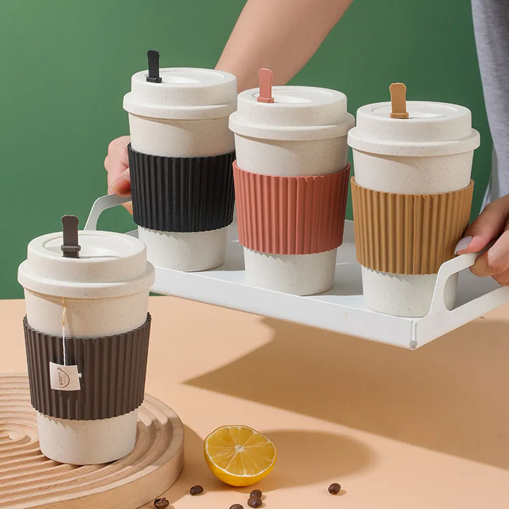 Tazas de café con tapas de 450 - Reusable Straw reseña y precio