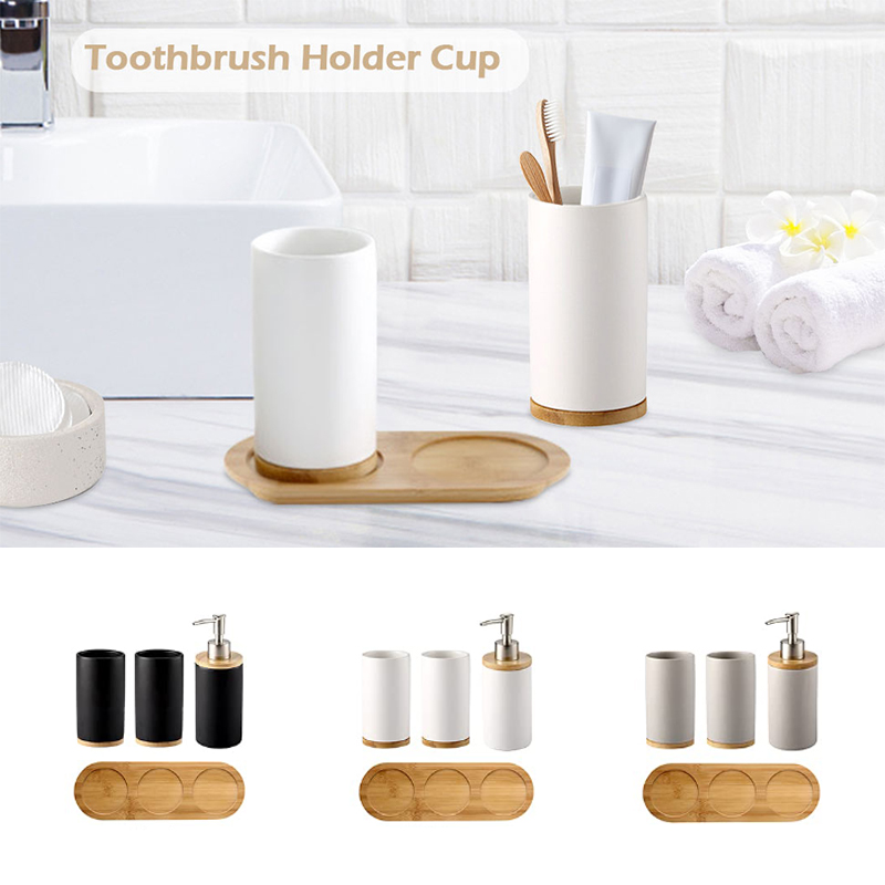 Juego de baño de cerámica, dis - Bamboo Toothbrush reseña y precio